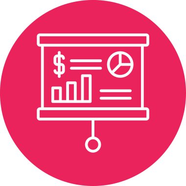 sunum simgesi, vektör illüstrasyonu basit tasarım