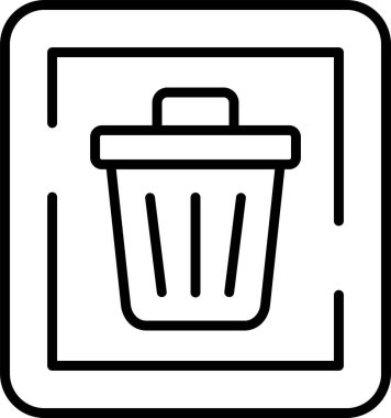 Çöp işaretinin temel doğrusal resmi