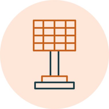 Güneş paneli simgesi, vektör illüstrasyonu basit tasarım