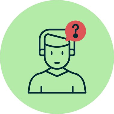 Soru web simgesi, vektör illüstrasyonu 