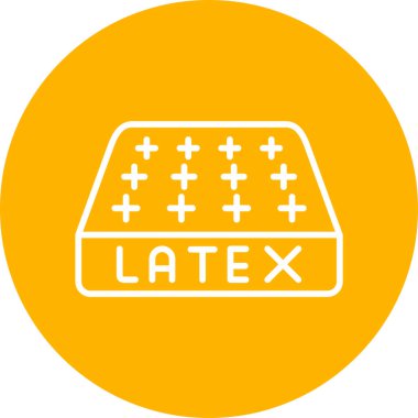 Latex Mattress Modern Simge, Beyaz Arkaplan Vektör İllüstrasyonu 