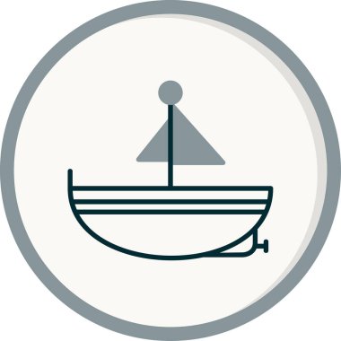 tekne gemisi deniz ikonu vektör çizimi