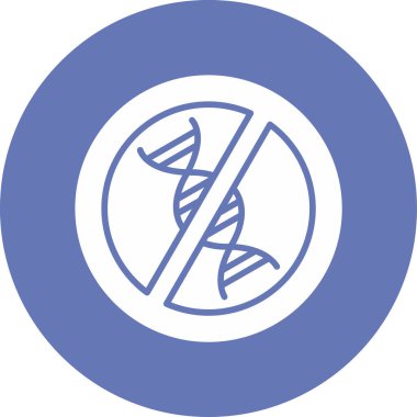 Gmo ikonu olmayan, çapraz DNA sembolü. Web simgesi basit illüstrasyon 