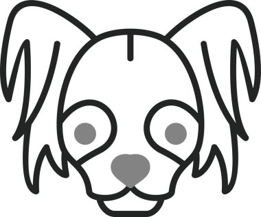 Çin armalı köpek kafası simgesi, vektör illüstrasyonu