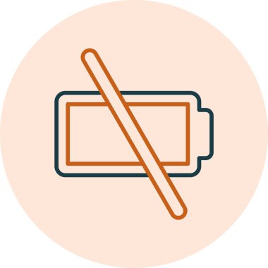 Uygulama veya web sayfası için boş pil simgesi, basit illüstrasyon 