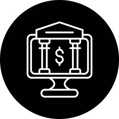 Banka. Web simgesi basit illüstrasyon
