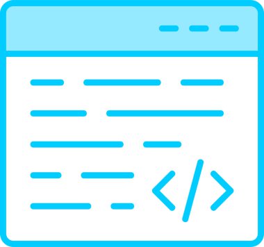 bilgisayar kodlama simgesi, vektör illüstrasyonu