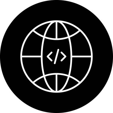 Toprak küresi. Web simgesi basit illüstrasyon