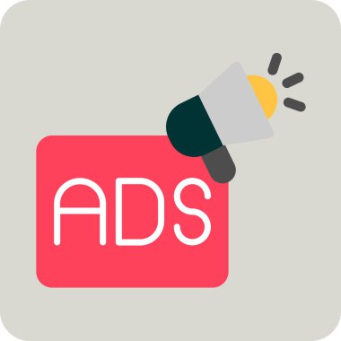 Basit reklam simgesi, vektör illüstrasyonu