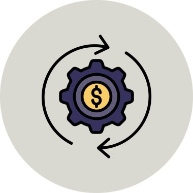 Para akışı. Web simgesi basit illüstrasyon