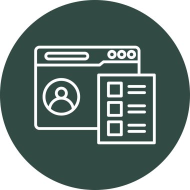 Anket web simgesi, basit vektör illüstrasyonu