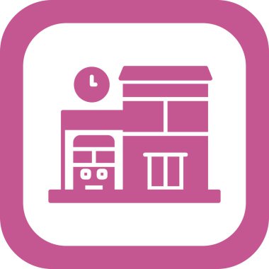 bus durağı web simgesi basit illüstrasyon