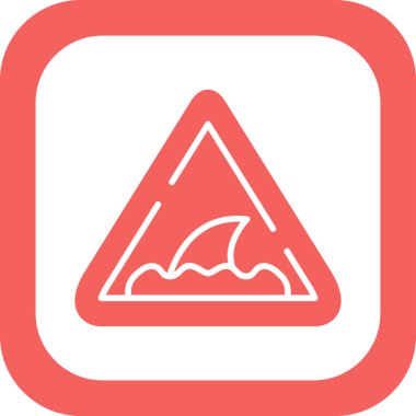 Köpekbalığı hayvan simgesi işaret vektör illüstrasyonu 