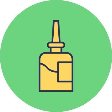 Sağlık hizmetleri burun spreyi şişesinin basit bir simgesi, logo olarak kullanılabilir. 