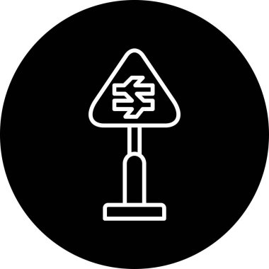 trafik işareti simge vektör çizim 