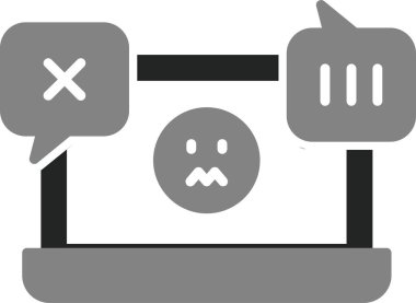 Siber zorbalık web simgesi vektör illüstrasyonu