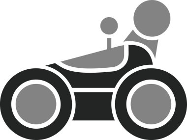 Dublör arabası. Web simgesi basit tasarım