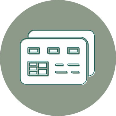 Banka kredi kartı simgesi vektör illüstrasyonu