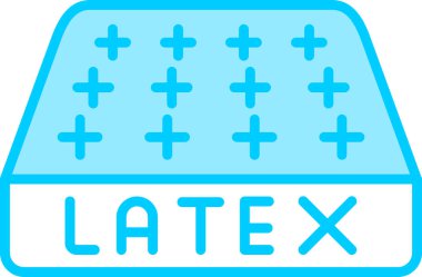 Latex Mattress Modern Simge, Beyaz Arkaplan Vektör İllüstrasyonu 