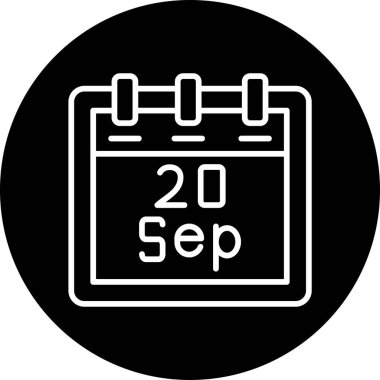 Eylül takvim simgesi. vektör illüstrasyonu