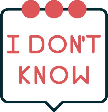 Konuşma balonu ikonu vektör illüstrasyonunu bilmiyorum 