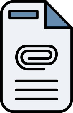 Minimalist bir dizaynda bir belge simgesinin vektör illüstrasyonu.