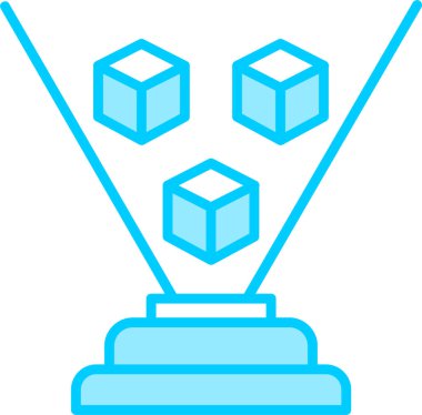 Hologram. Web simgesi basit illüstrasyon