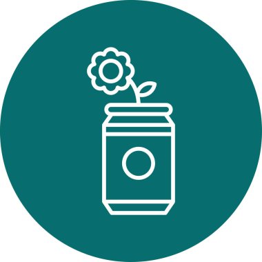 Vazo simgesi web simgesindeki çiçek basit illüstrasyon