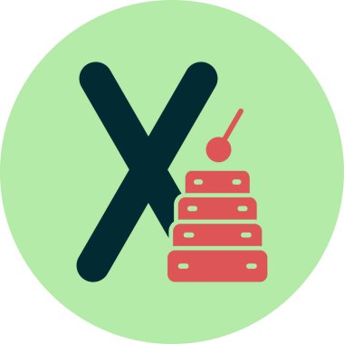 Küçük X harfi vektör çizimi