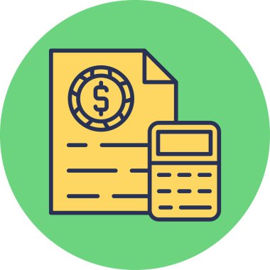 Basit muhasebe düz simgesi vektör illüstrasyonu.