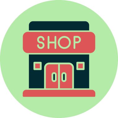 Mağaza. Web simgesi basit illüstrasyon