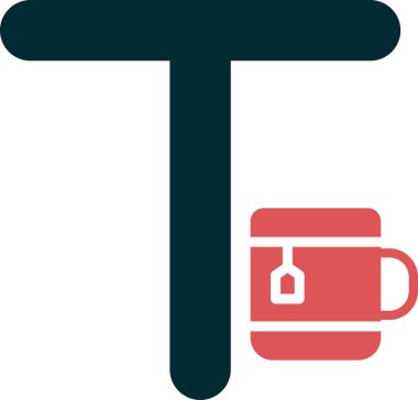 Büyük harf T web simgesi vektör çizimi