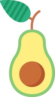 Avokado. Web simgesi basit illüstrasyon