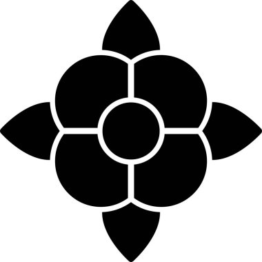 Çiçek süsleme simgesi ana hatlar biçiminde 