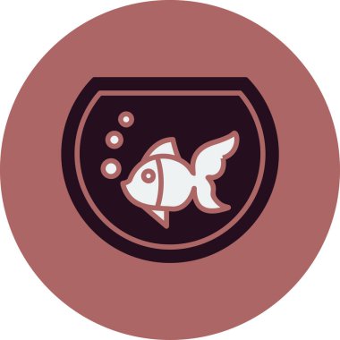 Akvaryum. Web simgesi basit illüstrasyon