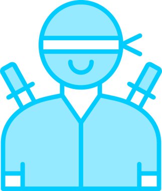 Ninja Adam simgesi vektör illüstrasyonu 