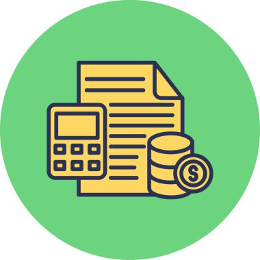 Basit muhasebe düz simgesi vektör illüstrasyonu.