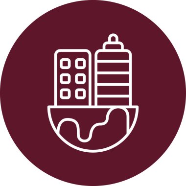 Şehre. Web simgesi basit illüstrasyon