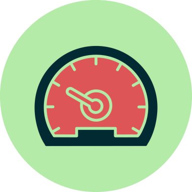 Speedometer web simgesi, vektör illüstrasyonu