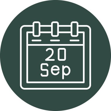 Eylül takvim simgesi. vektör illüstrasyonu