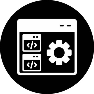 Web simgesi kodlama, illüstrasyon vektör 