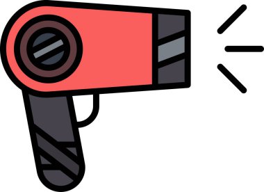 saç kurutma web simgesi vektör illüstrasyonu