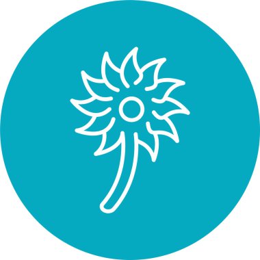 Bir Heliconia çiçek simgesinin vektör çizimi