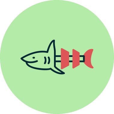 Köpekbalığı hayvan simgesi işaret vektör illüstrasyonu 