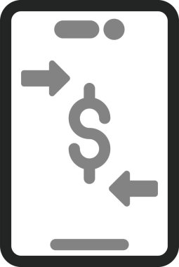 Çevrimiçi para transferi. Web simgesi basit illüstrasyon 