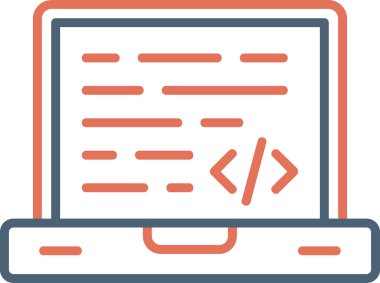 Kodlama ve Geliştirme konsepti simgesi, vektör illüstrasyonu basit tasarım