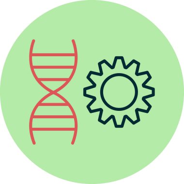 DNA simgesi. Web için DNA vektör simgelerinin basit çizimi 