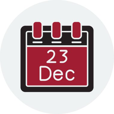 Ağ arayüzleri için soyut bir şekilde Aralık temalı vektör takvimi simgesi.