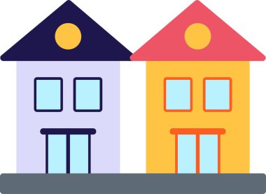  Dubleks. Web simgesi basit illüstrasyon