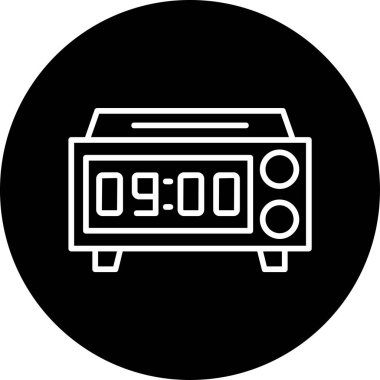 Dijital saat simgesi Vektör illüstrasyonu